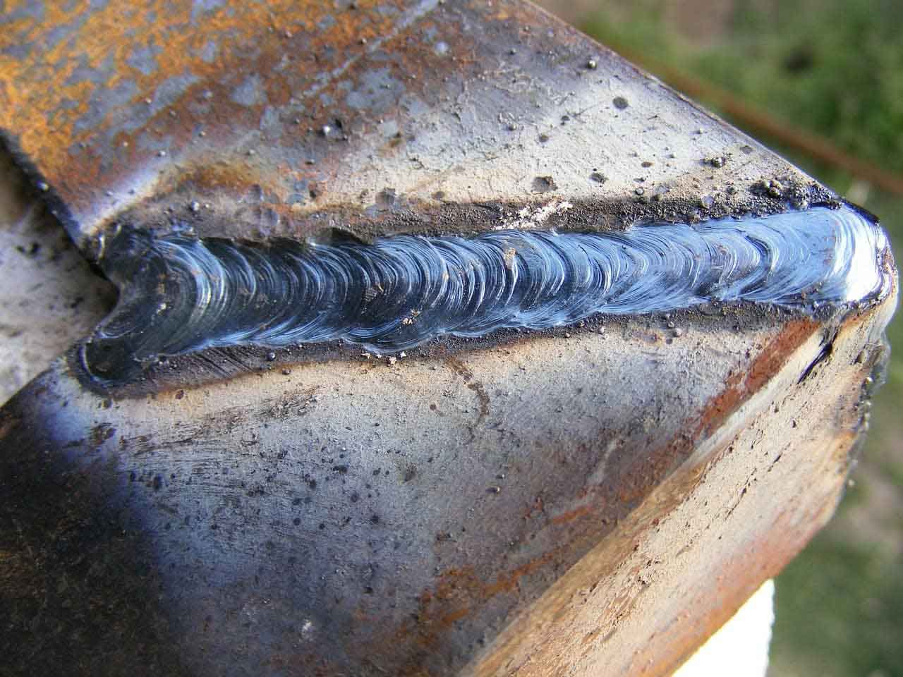 Welding bead on metal